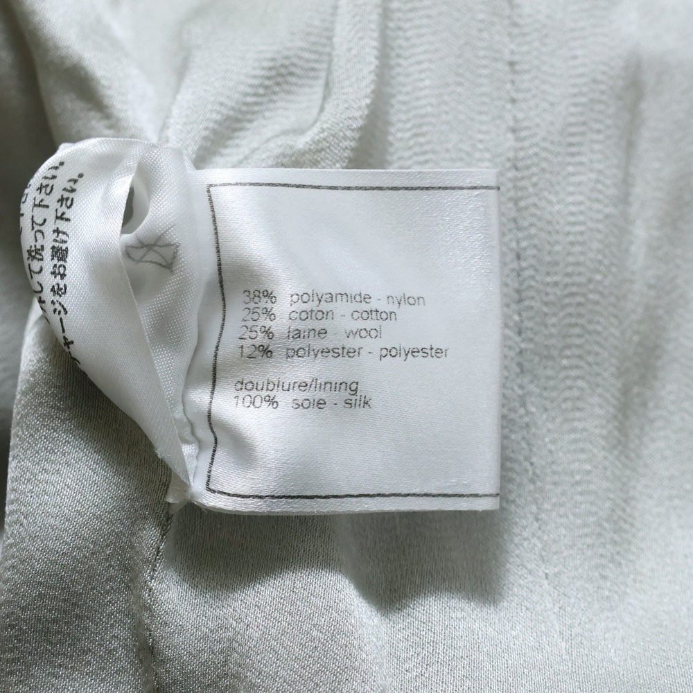 CHANEL(シャネル) 07C クルーズコレクション ココマークボタン ストーン スパンコール 装飾 ファンシーツイード ノーカラー ジャケット ライトブルー レディース P29904V16316