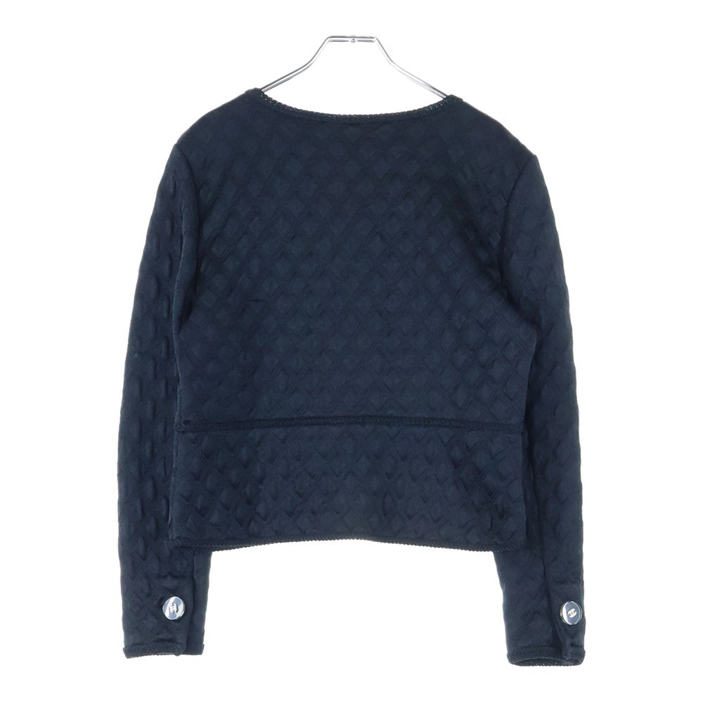 CHANEL(シャネル) 17AW ココマークボタン シルクニット クルーネック ジャケット ブラック レディース P57008K07441
