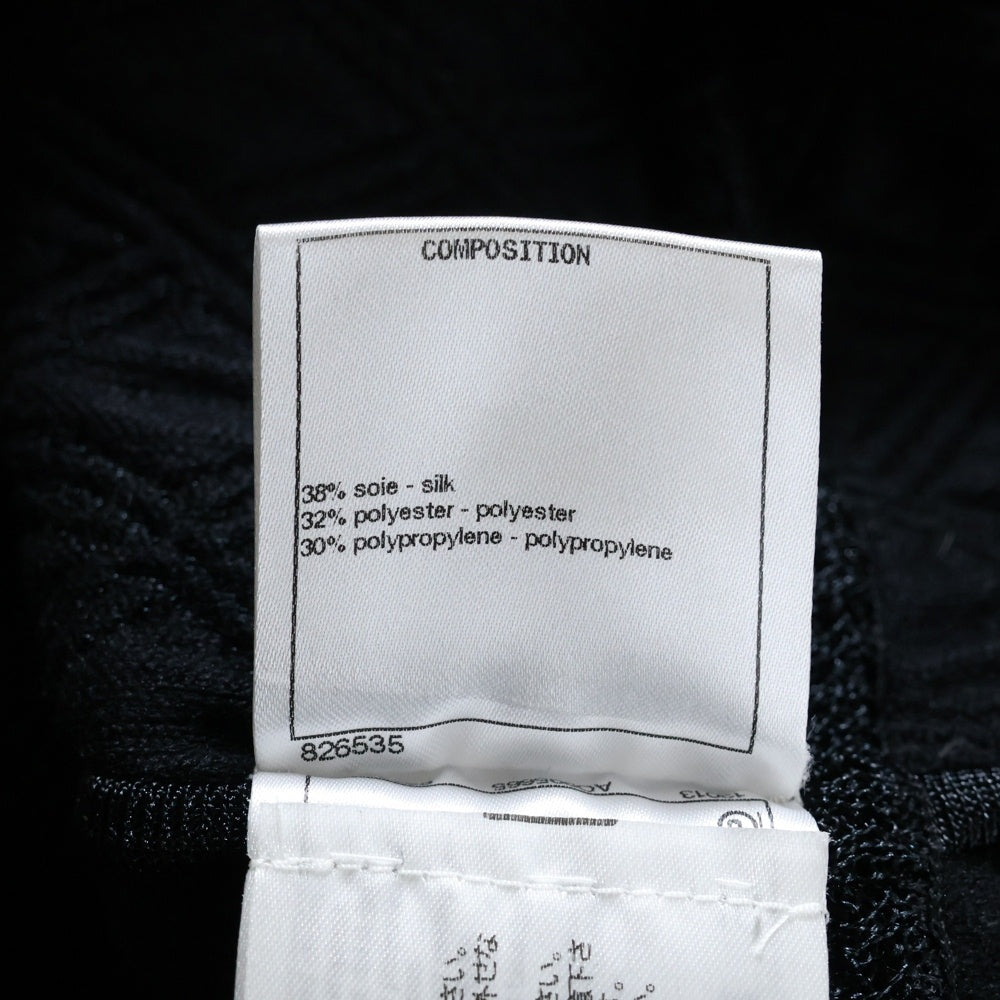 CHANEL(シャネル) 17AW ココマークボタン シルクニット クルーネック ジャケット ブラック レディース P57008K07441
