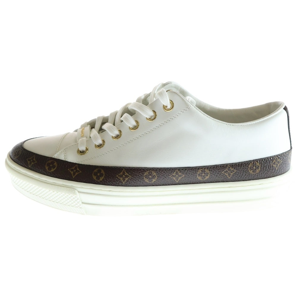 LOUIS VUITTON(ルイヴィトン) ステラーライン モノグラム 切り替え レザー レースアップ ローカットシューズ スニーカー ホワイト レディース