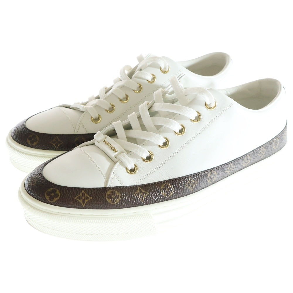 LOUIS VUITTON(ルイヴィトン) ステラーライン モノグラム 切り替え レザー レースアップ ローカットシューズ スニーカー ホワイト レディース