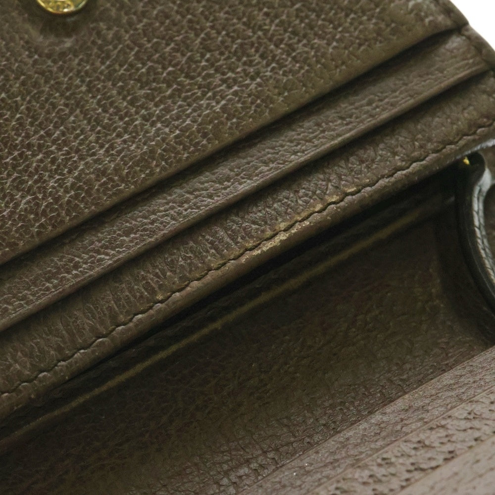 GUCCI(グッチ) オフディアGGスプリーム コンパクトウォレット 二つ折り財布 シェリーライン ブラウンPVC×レザー 523155