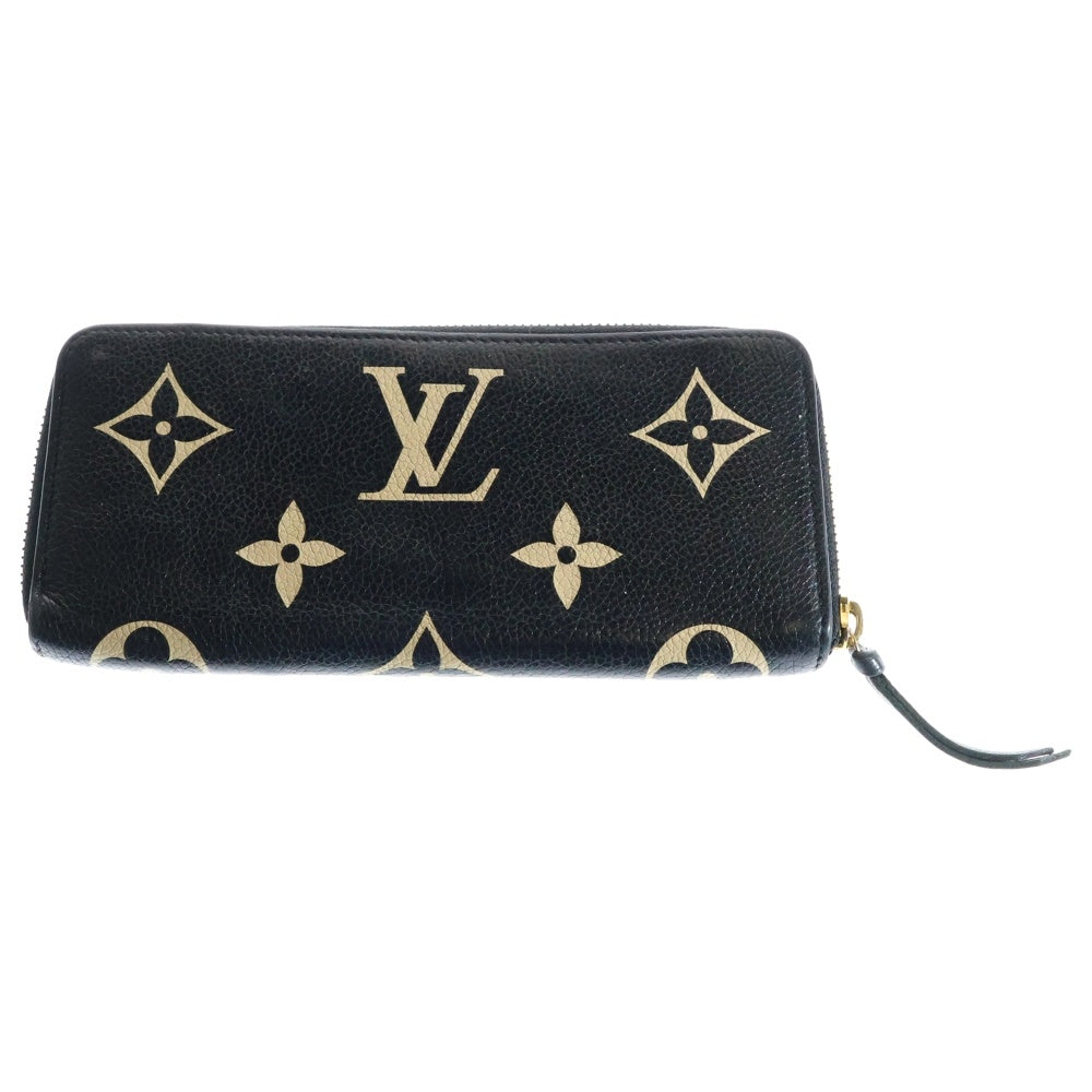 LOUIS VUITTON(ルイヴィトン) モノグラムアンプラント ポルトフォイユ クレマンス ラウンドファスナー ロングウォレット 長財布 ゴールド金具 ブラック/ベージュ M82338