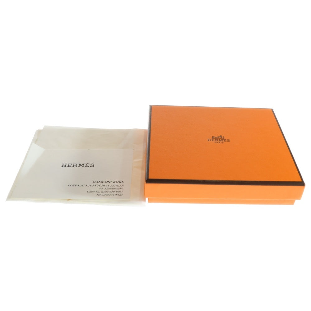 HERMES(エルメス) シルクインコンパクト アザップ エプソン レザー ラウンドファスナー コンパクトウォレット 財布 シルバー金具 ブラック/ブラウン W刻印