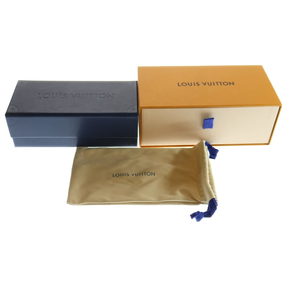 LOUIS VUITTON(ルイヴィトン) オプティカル LV エスケイプ ブルーレイ スクエアフレーム クリアレンズ メガネ 眼鏡 アイウェア ゴールド金具 ブラック Z1597E