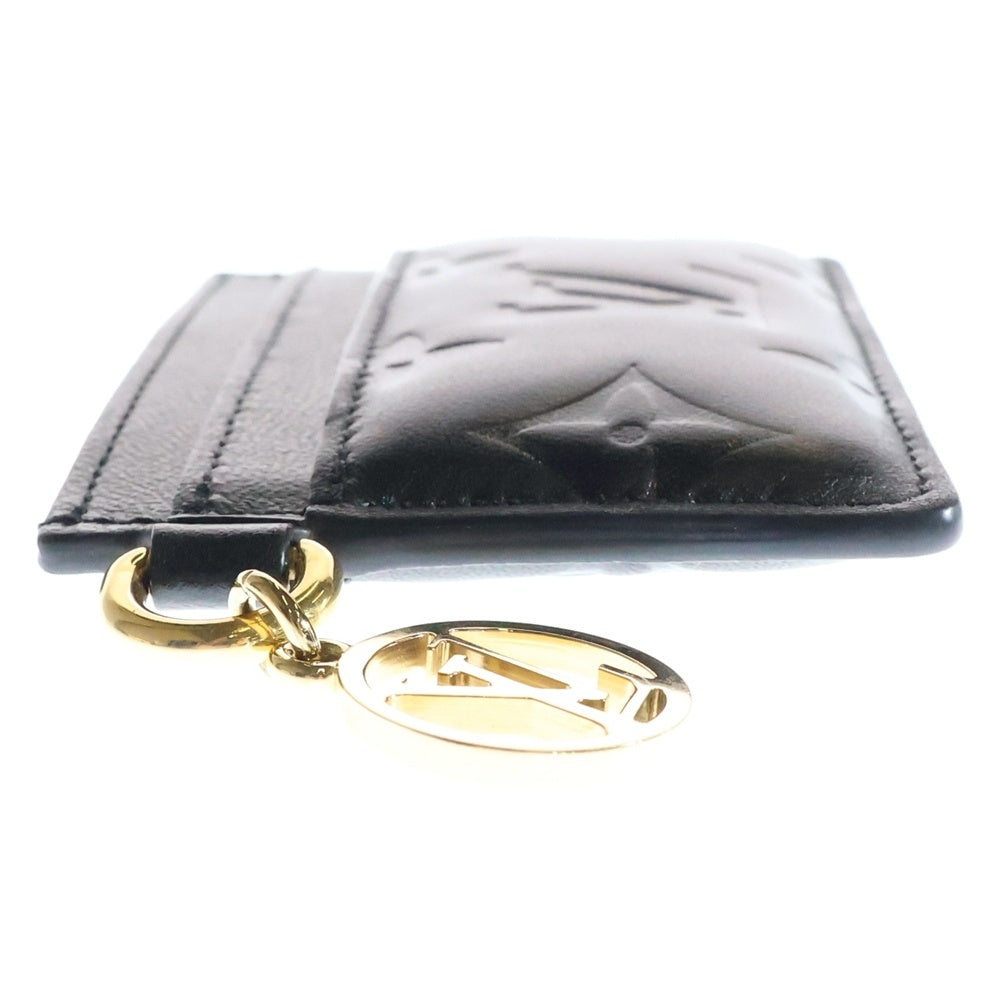 LOUIS VUITTON(ルイヴィトン) ポルトカルト クッサン モノグラム エンボスレザー LVチャーム カードケース ゴールド金具 ブラック M82748
