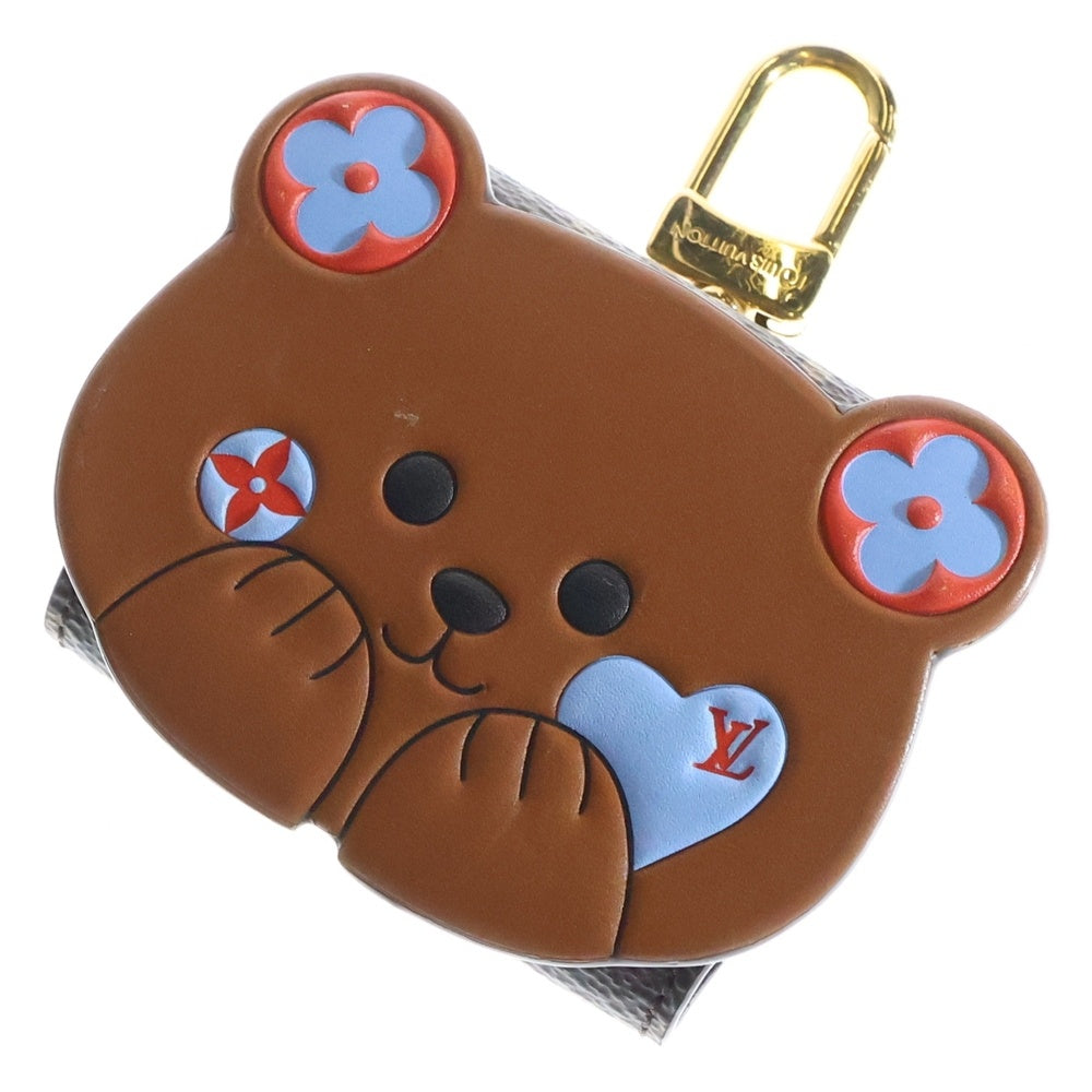 LOUIS VUITTON(ルイヴィトン) LVベア モノグラム イヤホンポーチ ケース バッグチャーム キーホルダー ゴールド金具 ブラウン M01361