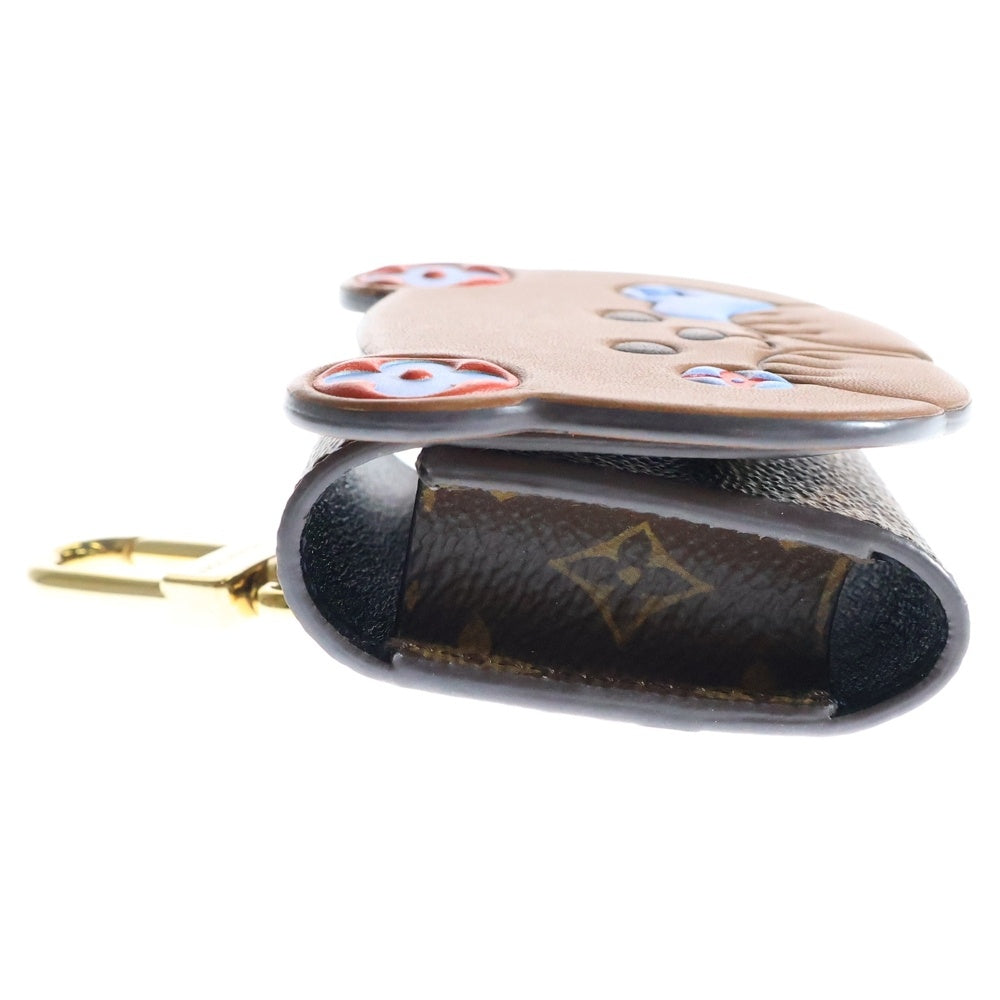LOUIS VUITTON(ルイヴィトン) LVベア モノグラム イヤホンポーチ ケース バッグチャーム キーホルダー ゴールド金具 ブラウン M01361