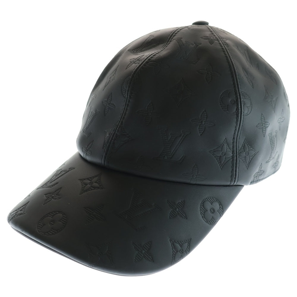 LOUIS VUITTON(ルイヴィトン) モノグラムシャドウ レザー 6パネル ベースボールキャップ 帽子 ブラック M76581