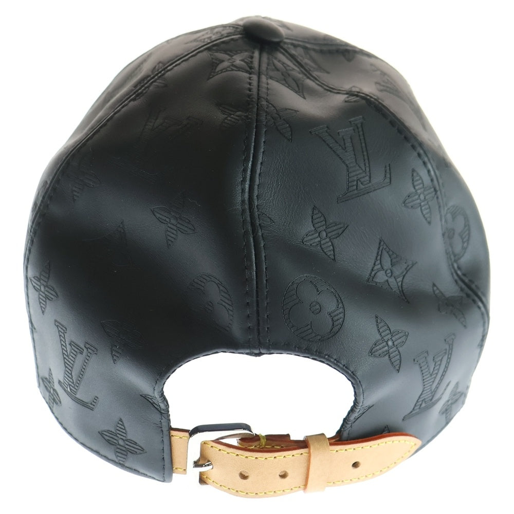 LOUIS VUITTON(ルイヴィトン) モノグラムシャドウ レザー 6パネル ベースボールキャップ 帽子 ブラック M76581