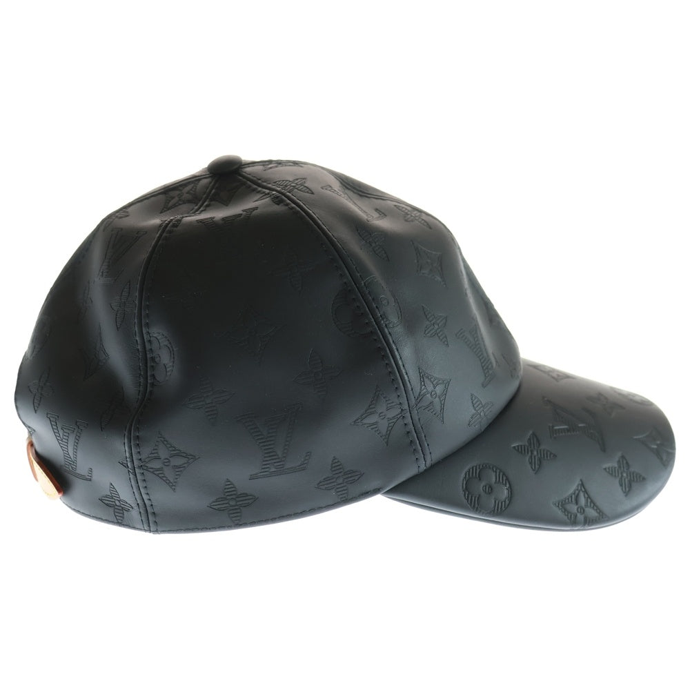 LOUIS VUITTON(ルイヴィトン) モノグラムシャドウ レザー 6パネル ベースボールキャップ 帽子 ブラック M76581