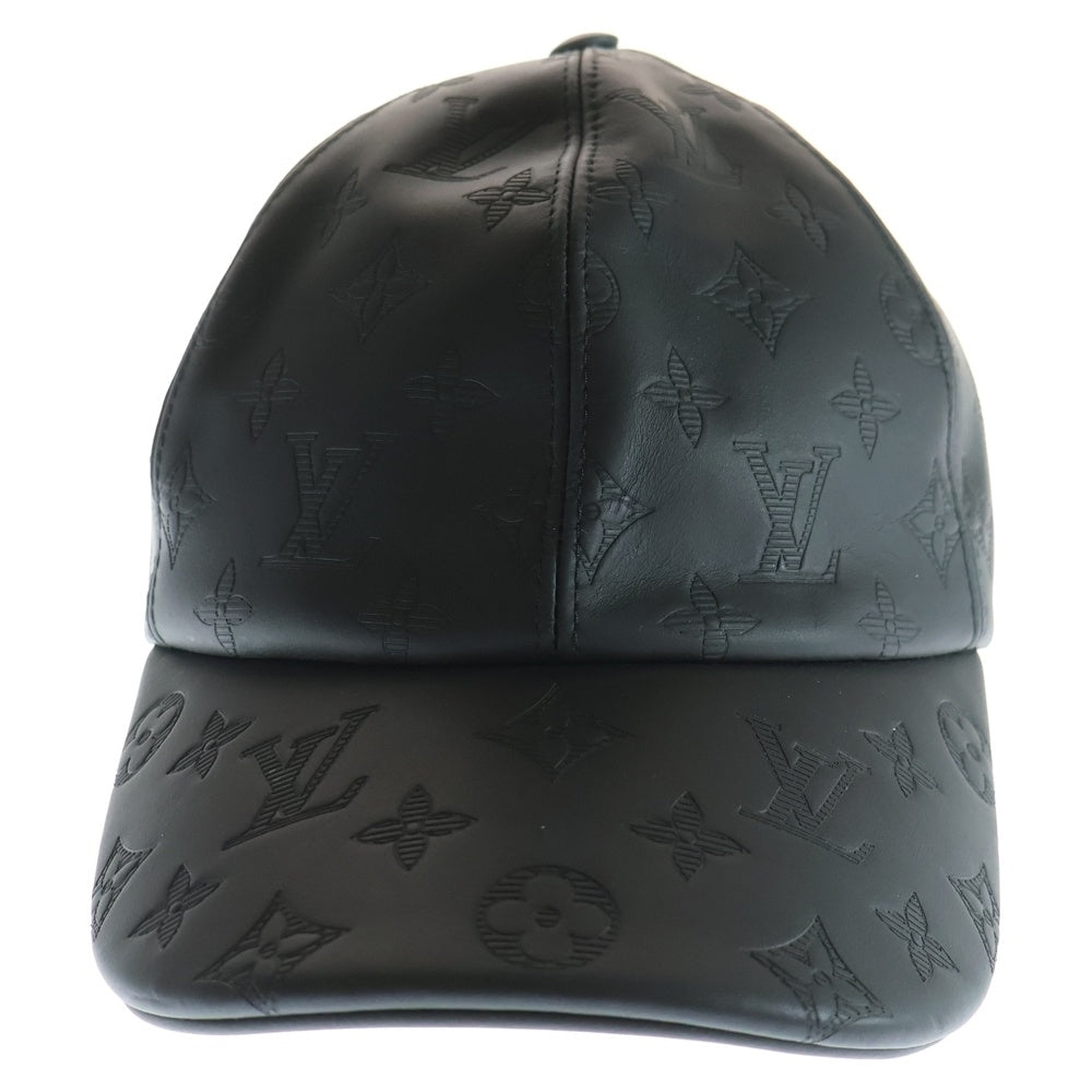 LOUIS VUITTON(ルイヴィトン) モノグラムシャドウ レザー 6パネル ベースボールキャップ 帽子 ブラック M76581