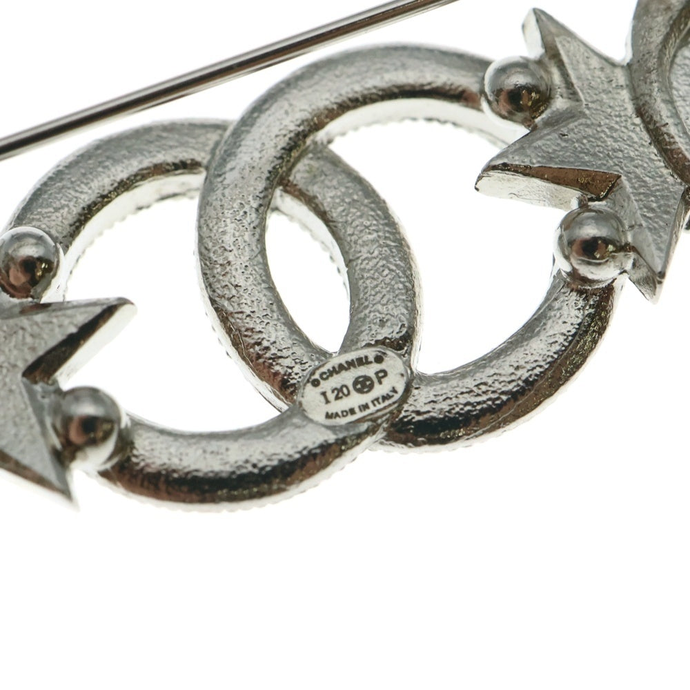 CHANEL(シャネル) ココマークラインストーンブローチ ピンバッジ シルバー スター×ムーンモチーフ I20P