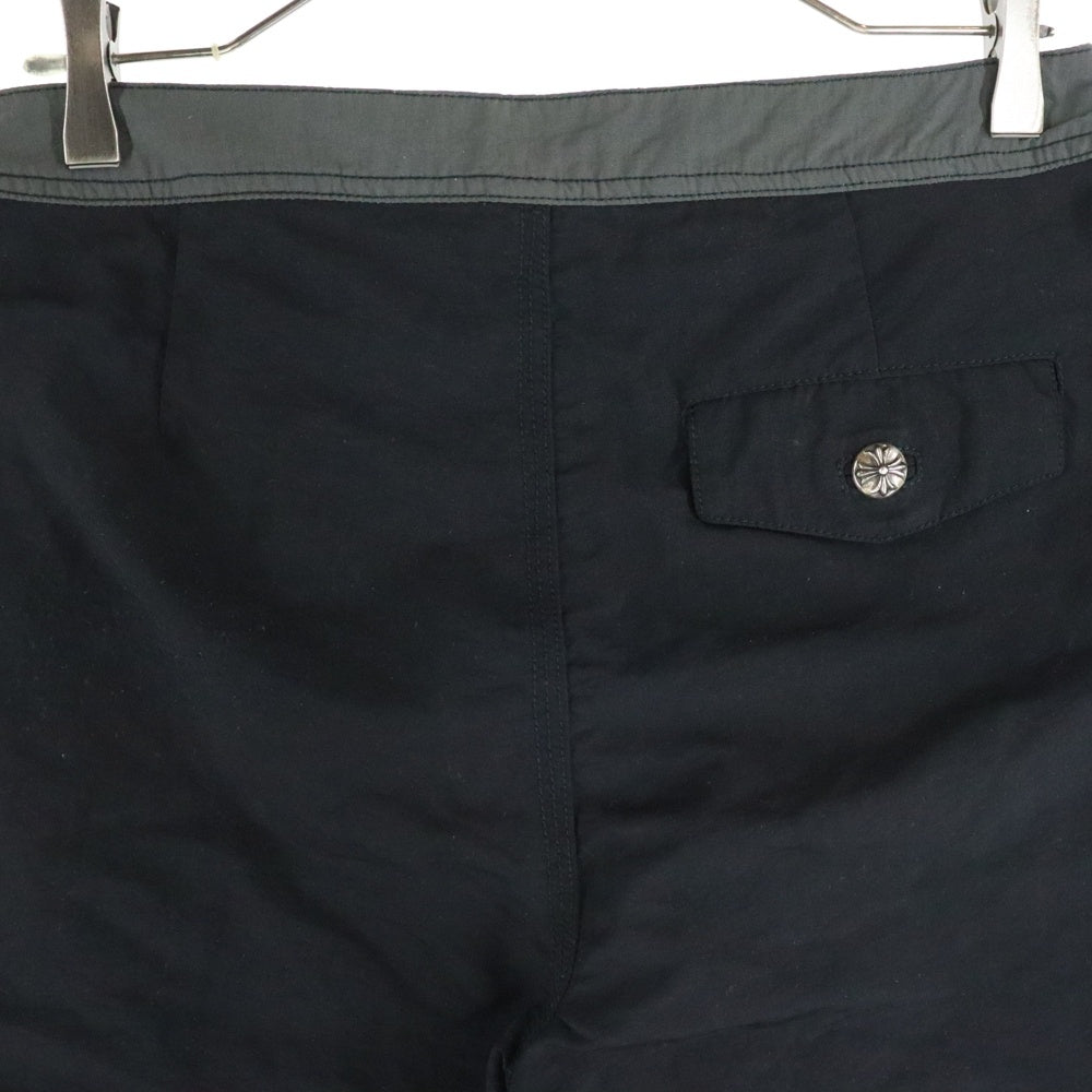 CHROME HEARTS(クロムハーツ) クロスボール ボタン ナイロン バイカラー スイム ハーフ ショートパンツ ショーツ ブラック/グレー