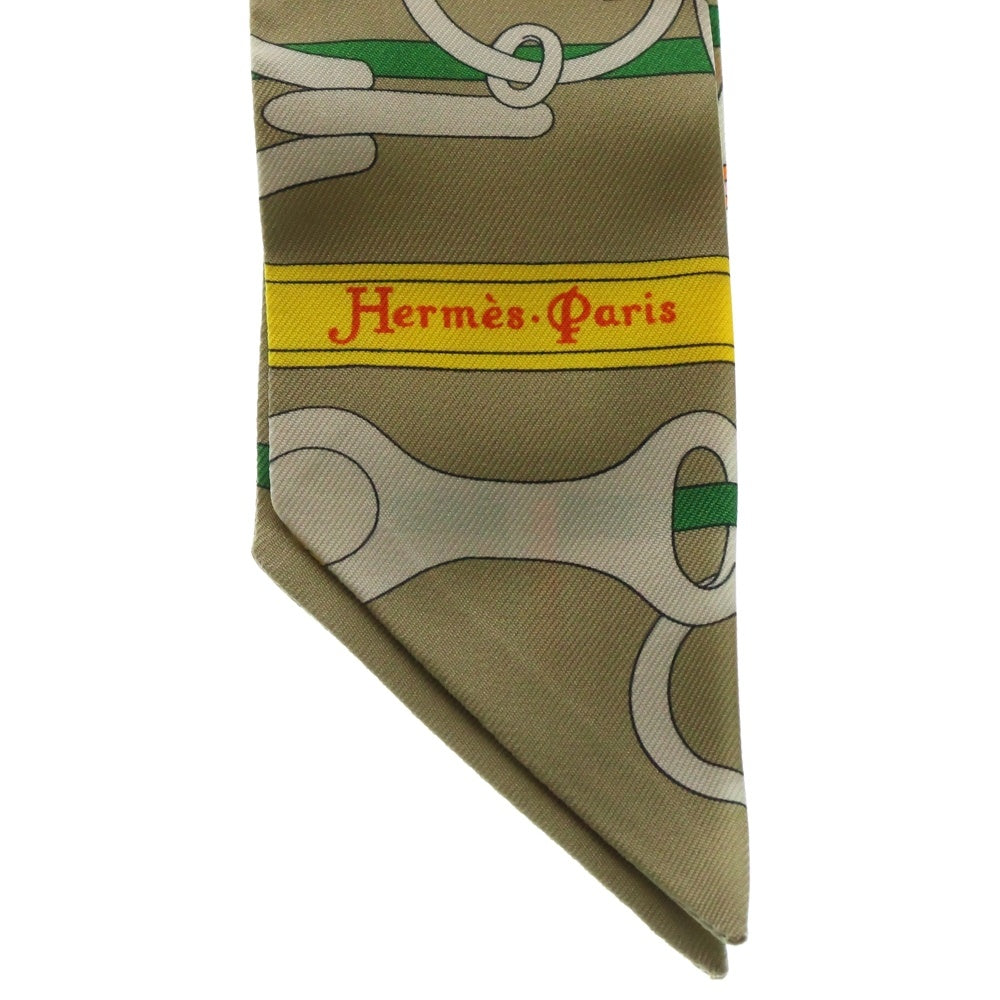HERMES(エルメス) ツイリー 乗馬の装具一式 スカーフ カーキ