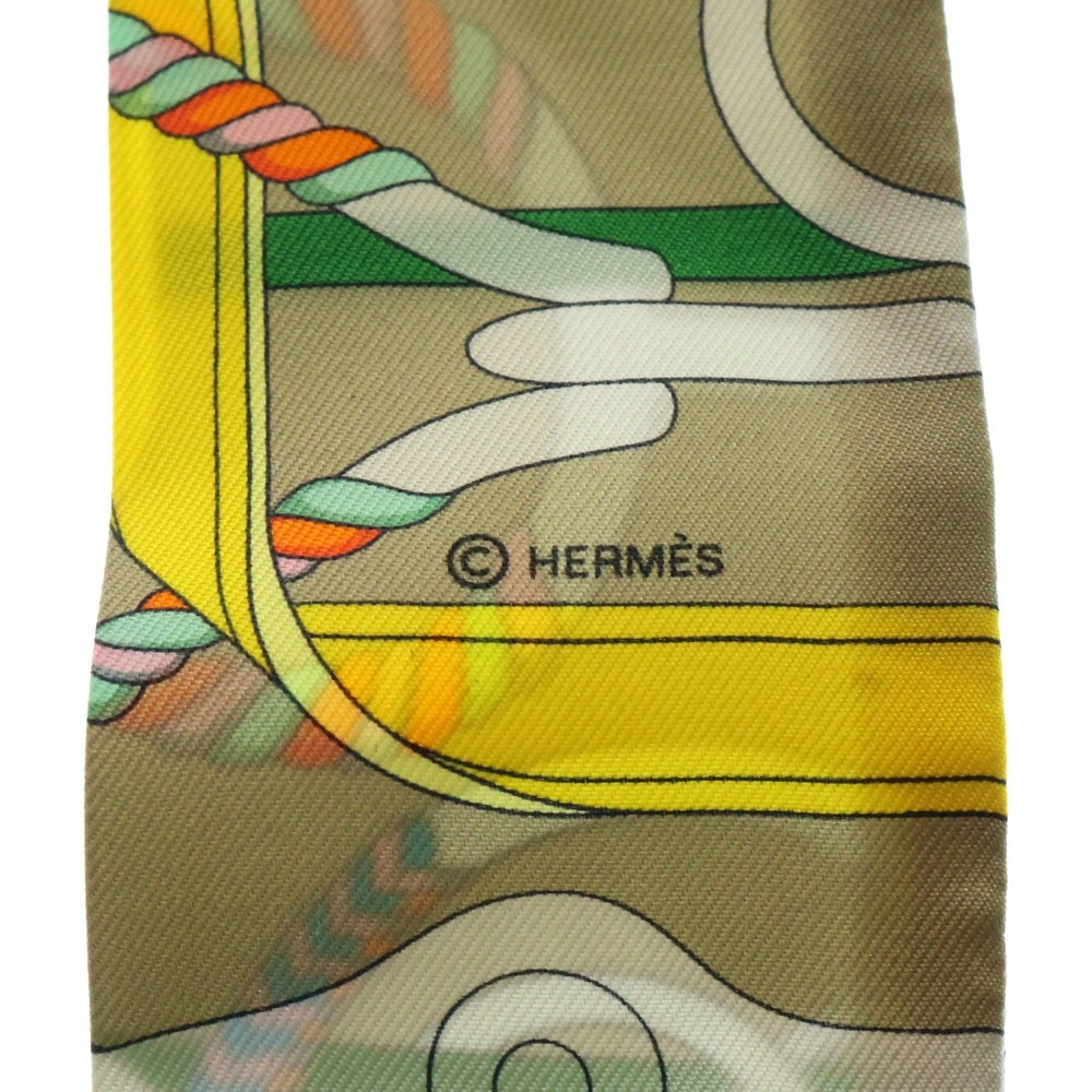 HERMES(エルメス) ツイリー 乗馬の装具一式 スカーフ カーキ