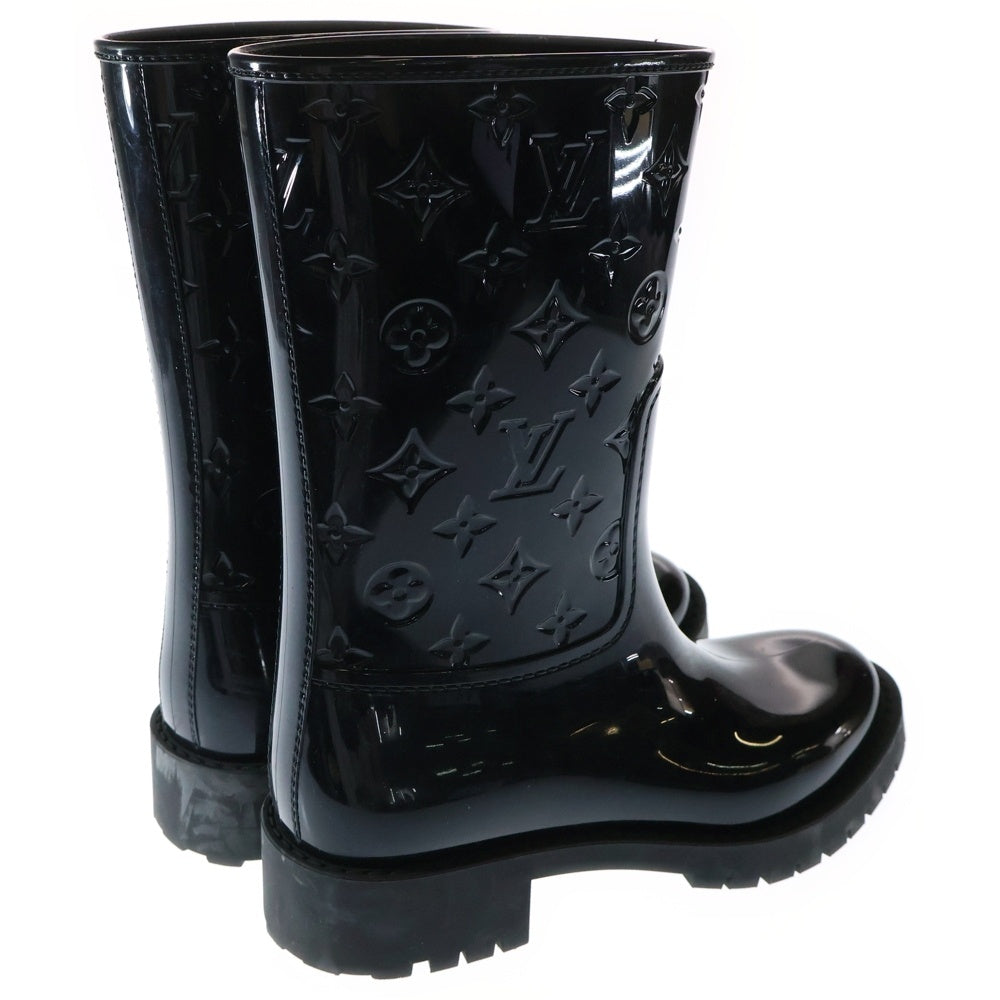 LOUIS VUITTON(ルイヴィトン) ドロップス フラットハーフ モノグラム レイン ロングブーツ ブラック レディース