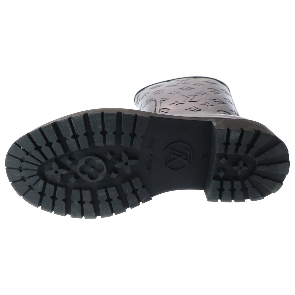 LOUIS VUITTON(ルイヴィトン) ドロップス フラットハーフ モノグラム レイン ロングブーツ ブラック レディース