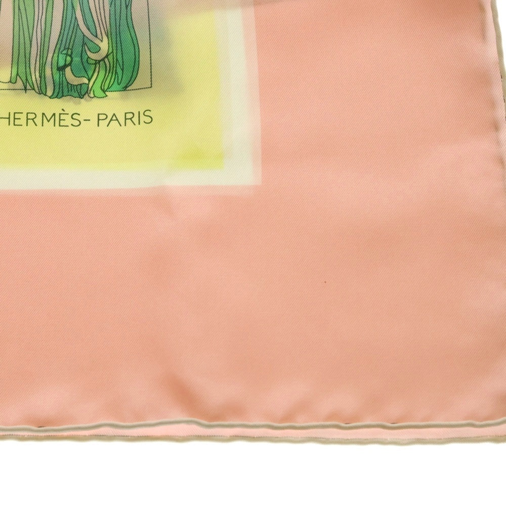 HERMES(エルメス) カレ90 ヒモ飾り スカーフ ピンク シルク