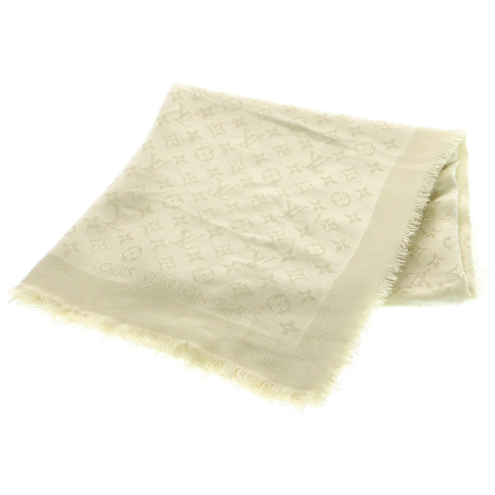 ルイヴィトン ショール　モノグラム　M74026 スカーフ ホワイト シルク ルイヴィトン ショール モノグラム M74026 スカーフ ホワイト シルク