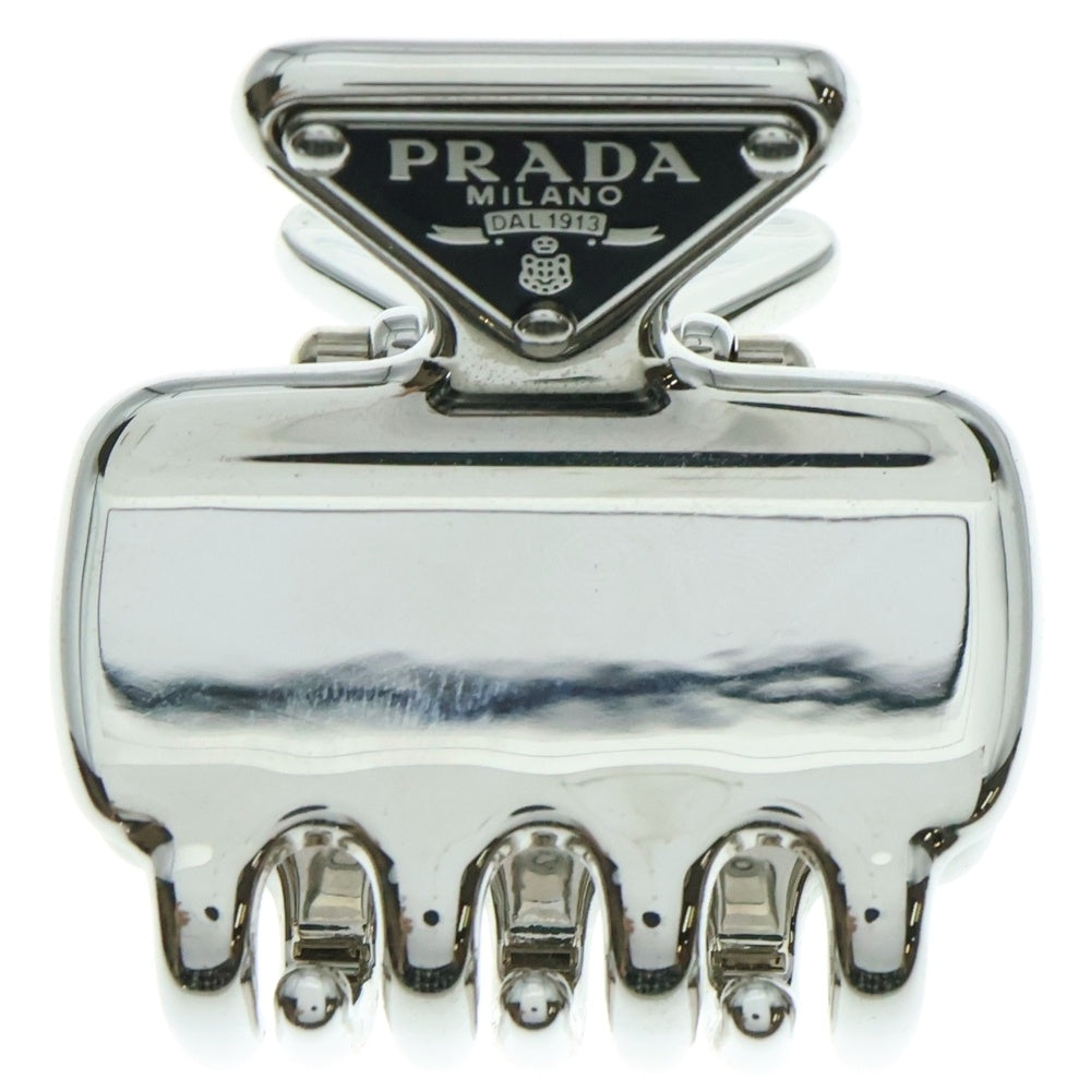PRADA(プラダ) トライアングルロゴ ヘアクリップ ヘアバンド シルバー メタル 1IF087
