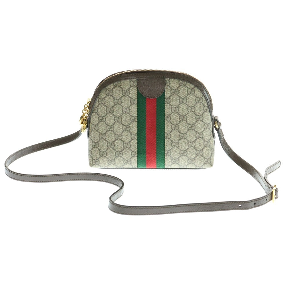 GUCCI(グッチ) オフィディア スモール ショルダーバッグ ブラウン×ベージュ ゴールド金具 レザー×PVC 499621