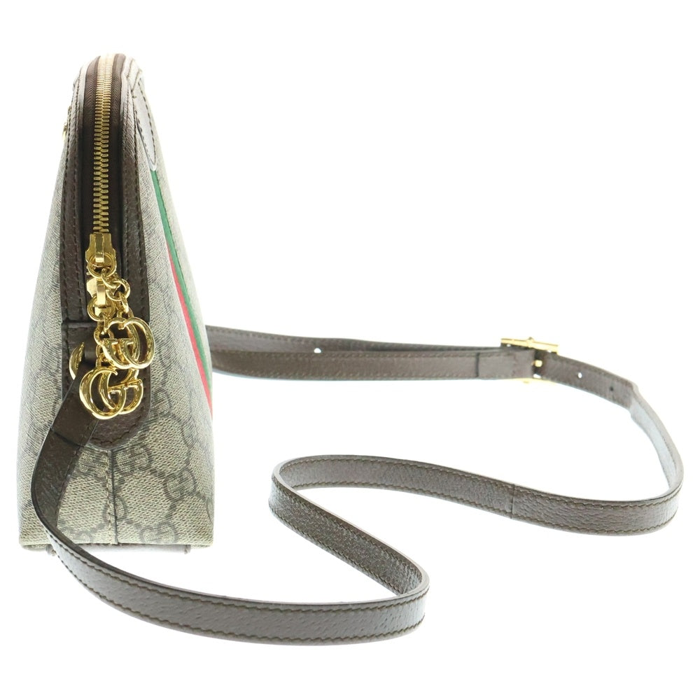 GUCCI(グッチ) オフィディア スモール ショルダーバッグ ブラウン×ベージュ ゴールド金具 レザー×PVC 499621