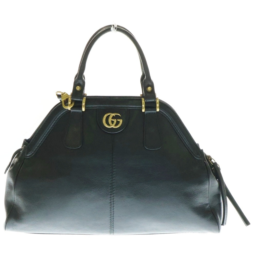 GUCCI グッチ リベル ミディアム トップハンドル ハンドバッグ 2WAY ショルダーバッグ レザー ブラック 黒 ゴールド金具 516459 GUCCI(グッチ) リベル 2WAYバック ハンドバッグ ショルダーバッグ