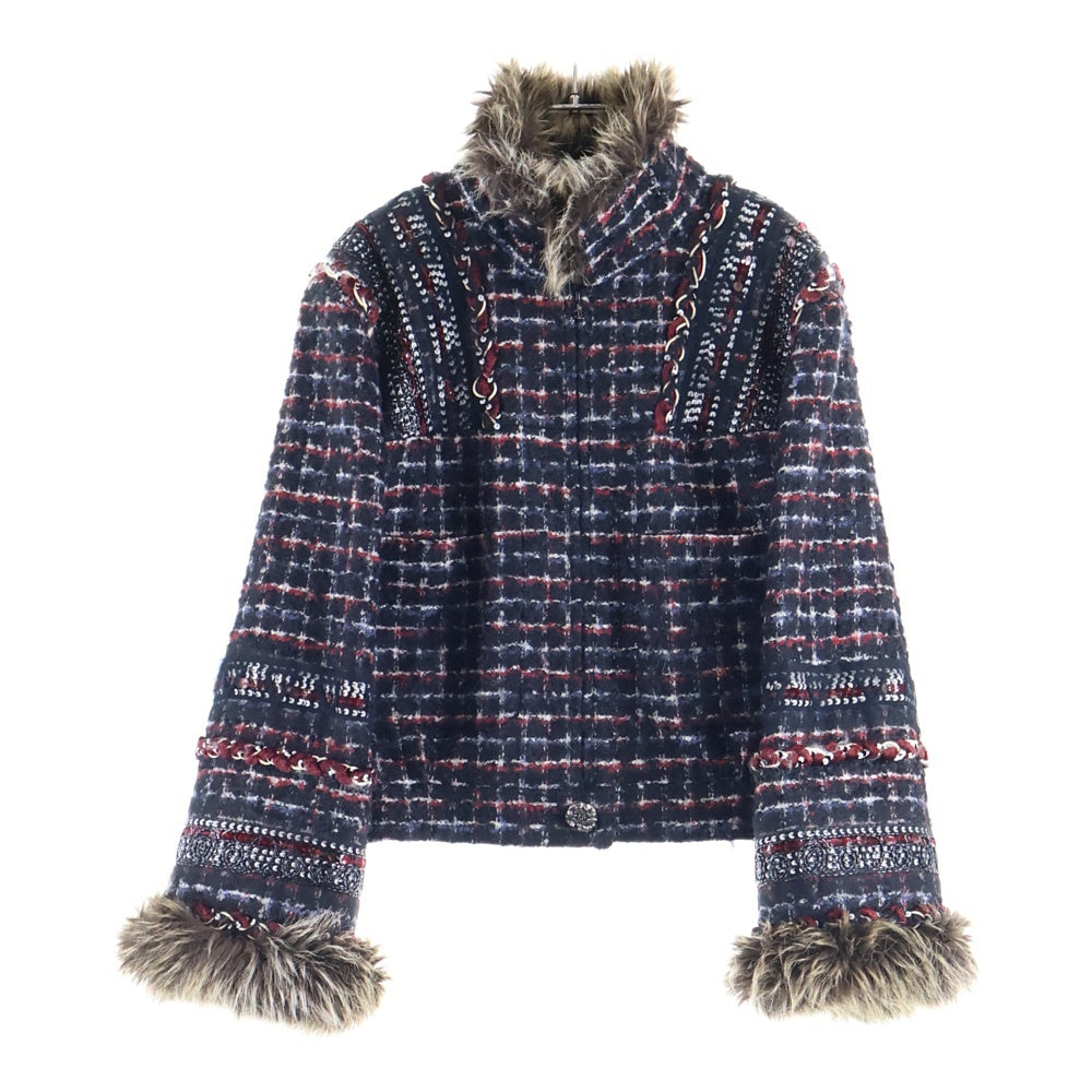 CHANEL(シャネル) ココマークボタン シルク混 モヘアツイード