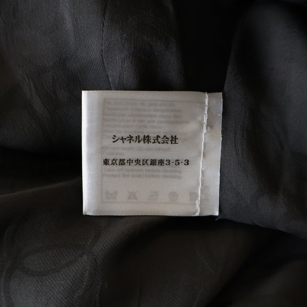 CHANEL(シャネル) ココマークボタン アルパカ カシミヤ ツイード バイカラー ノーカラージャケット グレー/ブラック レディース P39053V22034