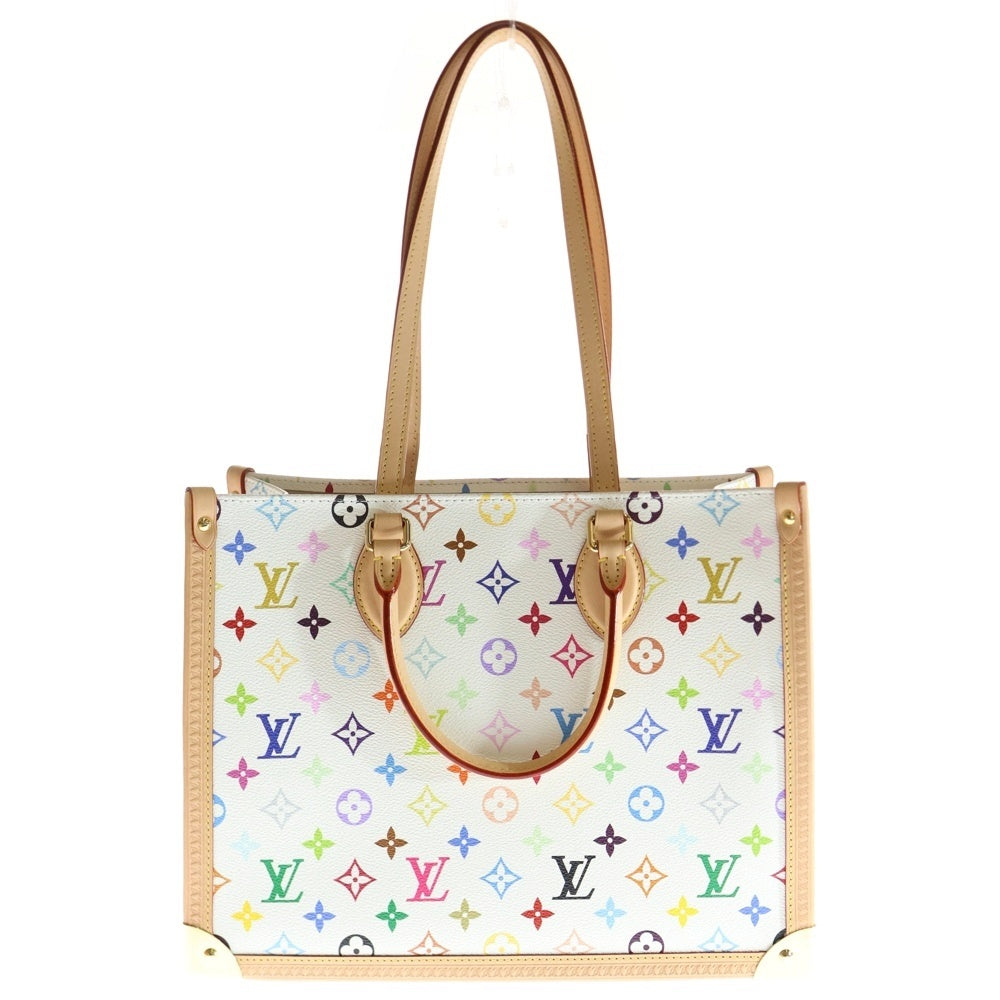 LOUIS VUITTON(ルイヴィトン) ルイヴィトン ×TM オンザゴー トランク ハンドバッグ MM ホワイト/マルチカラー ICタイプ