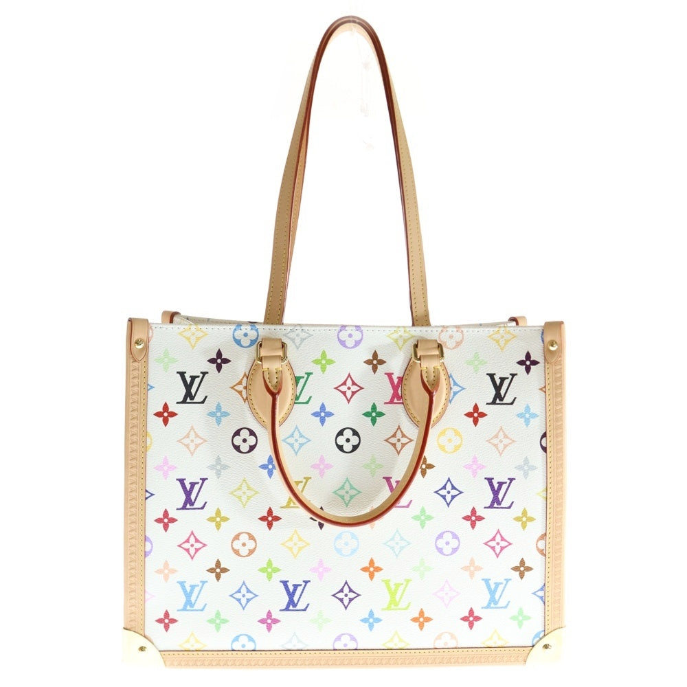 LOUIS VUITTON(ルイヴィトン) ルイヴィトン ×TM オンザゴー トランク ハンドバッグ MM ホワイト/マルチカラー ICタイプ