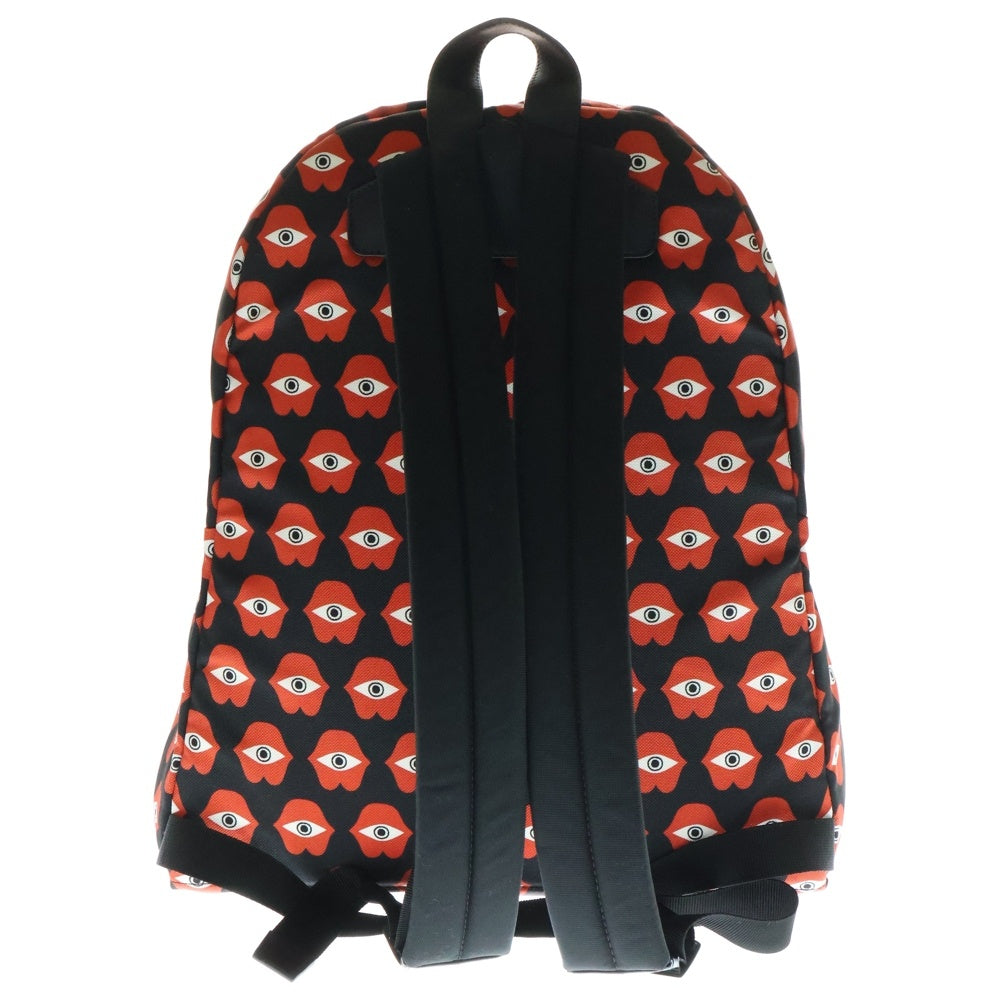 CELINE(セリーヌ) テレパシックラブ 総柄 キャンバス レザー バックパック リュックサック シルバー金具 ブラック/レッド