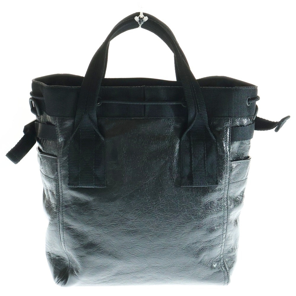 BALENCIAGA(バレンシアガ) ARMY アーミー スモール アリーナラムスキン レザー ワッペンロゴ ハンド トートバッグ ブラック 644029