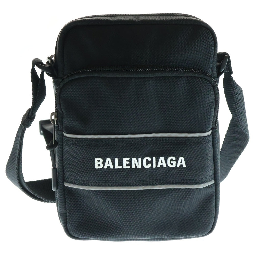 BALENCIAGA(バレンシアガ) スポーツ ロゴ刺繍 ナイロン ショルダーバッグ ブラック 638657