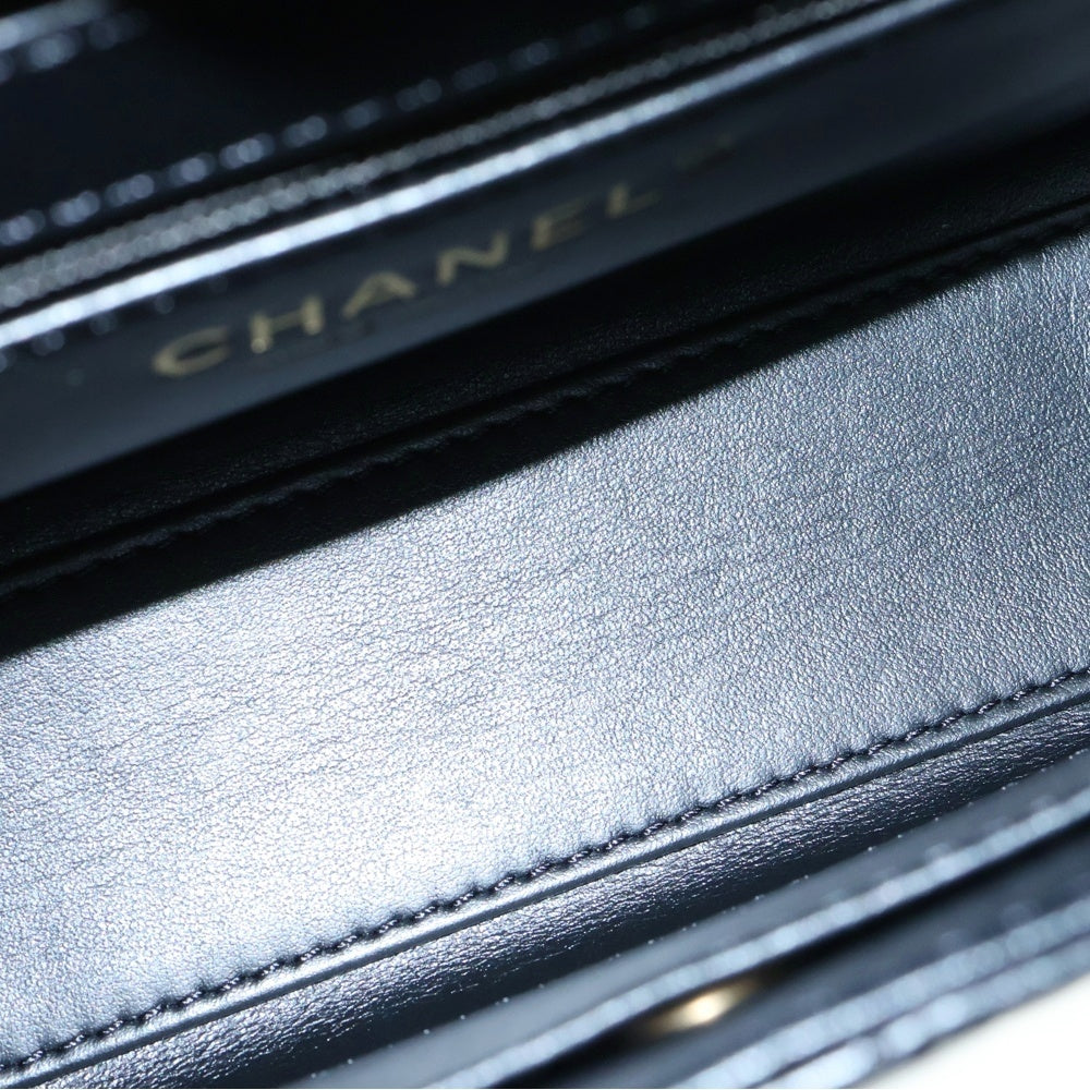 CHANEL(シャネル) ココマーク マトラッセ ラムスキン 2WAY レザーミニショッピングバッグ チェーンショルダーバッグ ブラック レディース AS4416