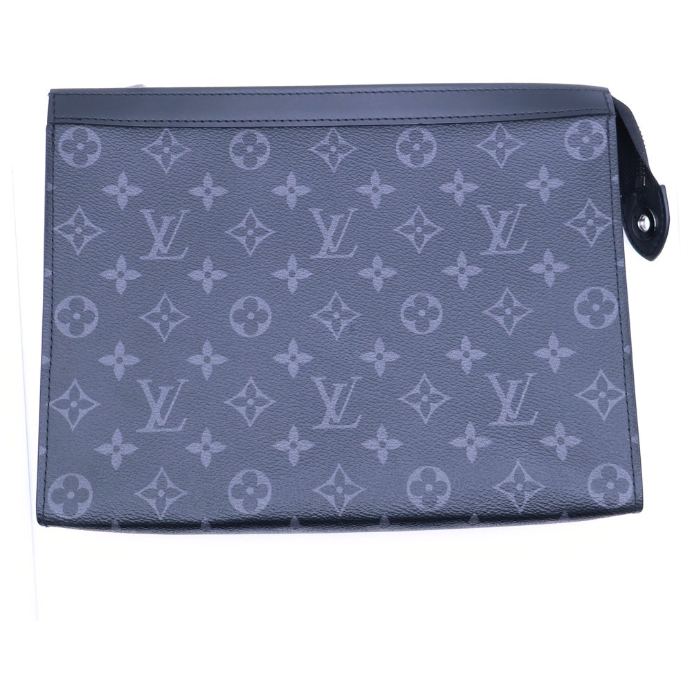 LOUIS VUITTON(ルイヴィトン) モノグラム・エクリプス ポシェット ヴォワヤージュMM クラッチバッグ セカンドバッグ ブラック PVC×レザー シルバー金具 M61692