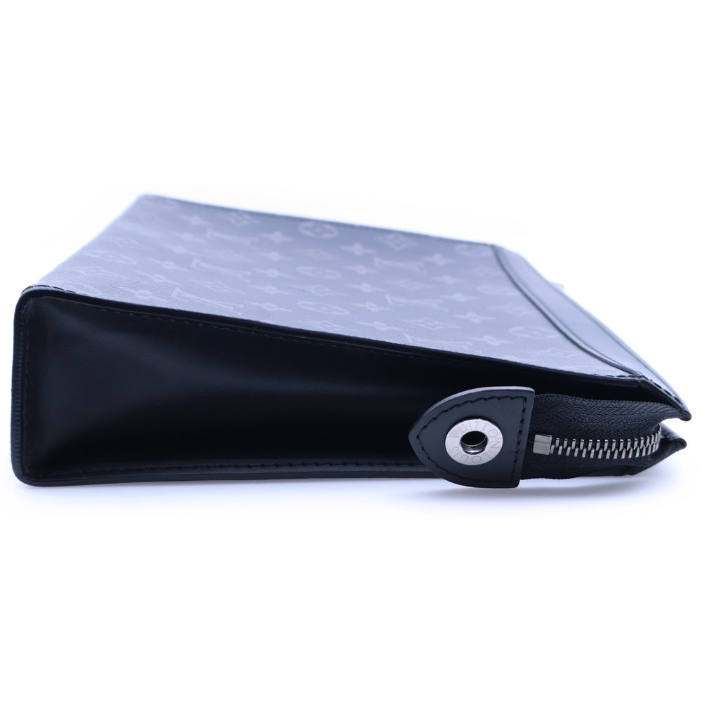 LOUIS VUITTON(ルイヴィトン) モノグラム・エクリプス ポシェット ヴォワヤージュMM クラッチバッグ セカンドバッグ ブラック PVC×レザー シルバー金具 M61692