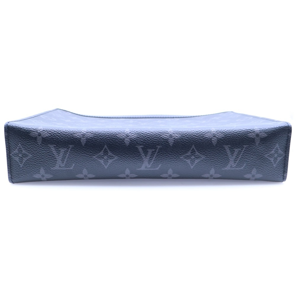 LOUIS VUITTON(ルイヴィトン) モノグラム・エクリプス ポシェット ヴォワヤージュMM クラッチバッグ セカンドバッグ ブラック PVC×レザー シルバー金具 M61692