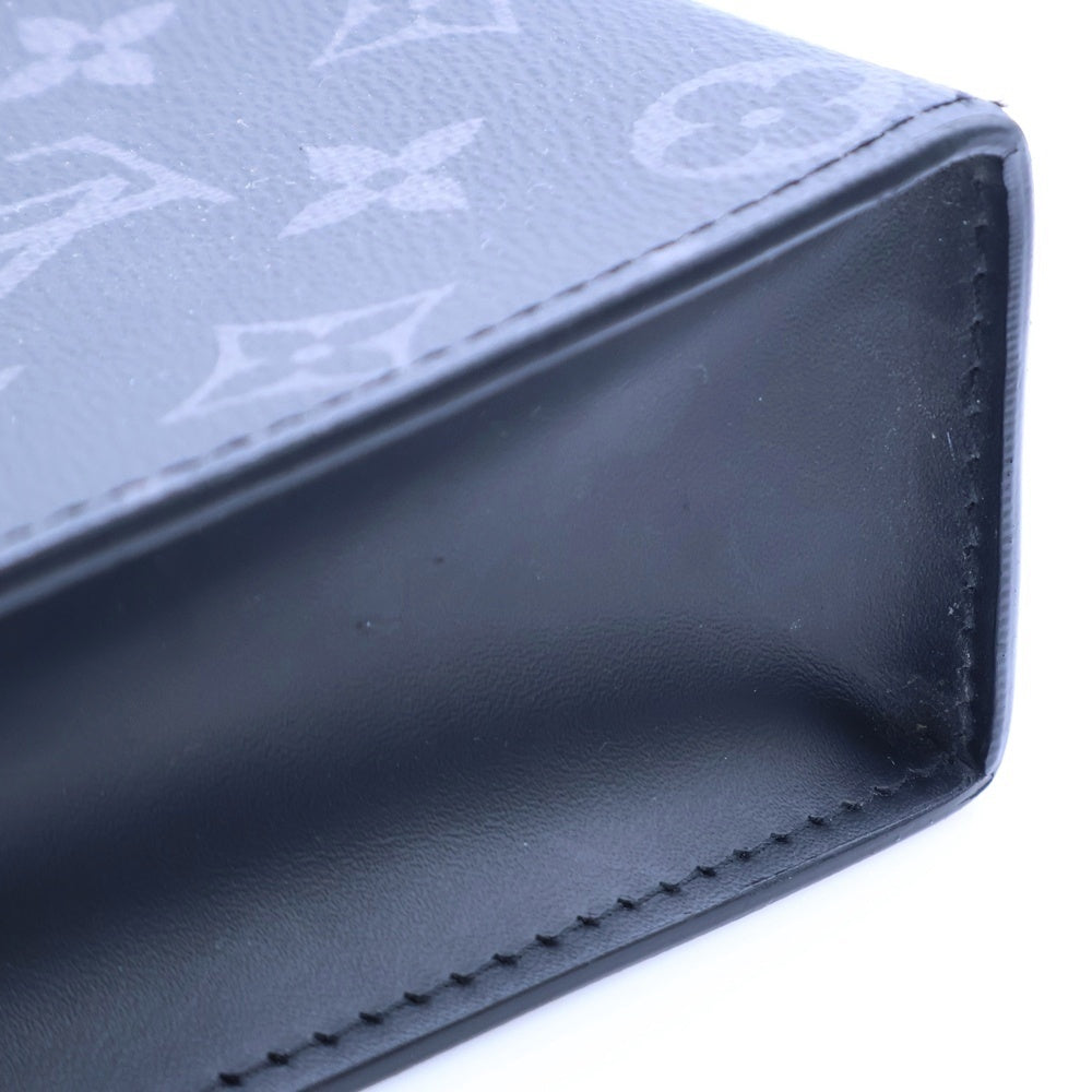 LOUIS VUITTON(ルイヴィトン) モノグラム・エクリプス ポシェット ヴォワヤージュMM クラッチバッグ セカンドバッグ ブラック PVC×レザー シルバー金具 M61692