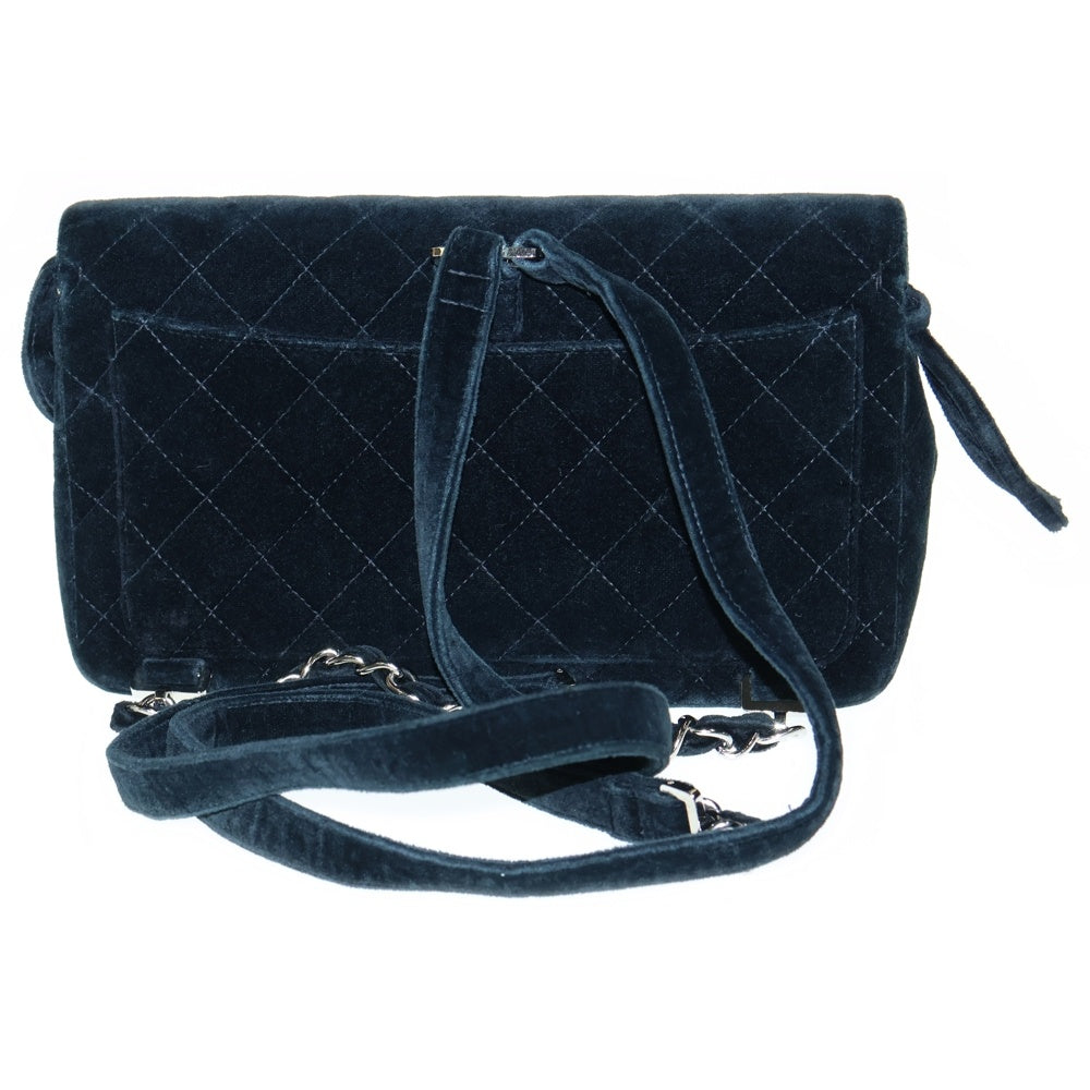 CHANEL(シャネル) マトラッセ25 チェーン バックパック リュックサック シルバー金具 ブラック ベロア