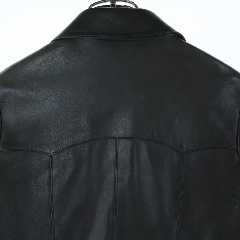 CHANEL(シャネル) 02P スプリングコレクション ココマークボタン ラムスキン レザー 比翼 ジャケット グレー レディース P19295V01106