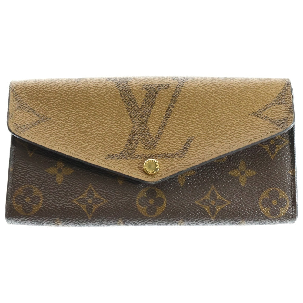 LOUIS VUITTON(ルイヴィトン) モノグラム ジャイアントリバース ポルトフォイユサラ 長財布 ロングウォレット カードケース ブラウン レザー ゴールド金具 M80726