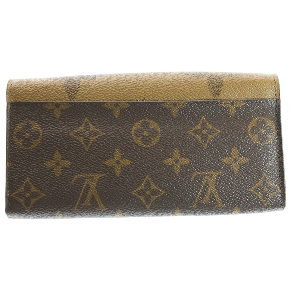 LOUIS VUITTON(ルイヴィトン) モノグラム ジャイアントリバース ポルトフォイユサラ 長財布 ロングウォレット カードケース ブラウン レザー ゴールド金具 M80726