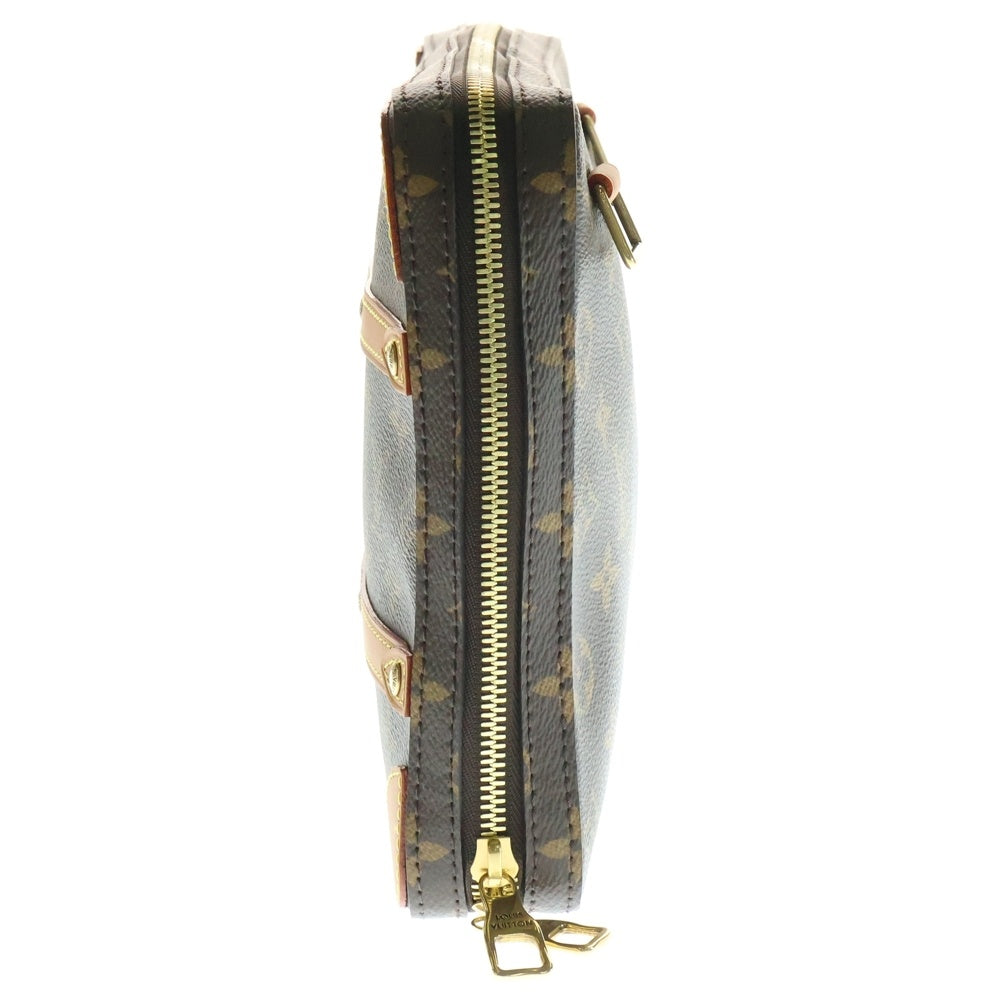 LOUIS VUITTON(ルイヴィトン) モノグラム ソフトトランク メッセンジャー PM ショルダーバッグ ブラウン レザー×PVC ゴールド金具 M68494