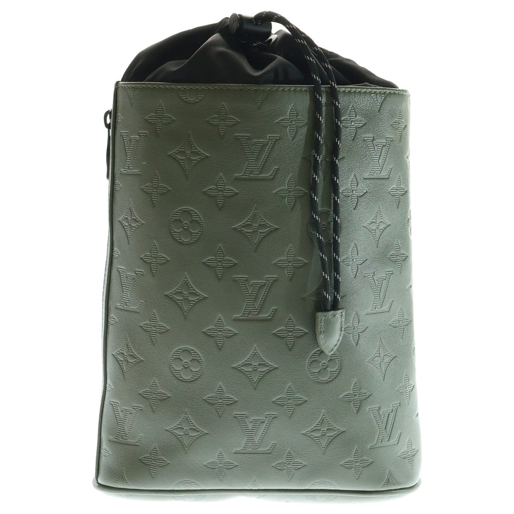 LOUIS VUITTON(ルイヴィトン) モノグラムシャドウ チョークスリングバッグ ウエストバッグ ボディバッグ ショルダーバッグ ダークグリーン レザー ブラック金具 M44634
