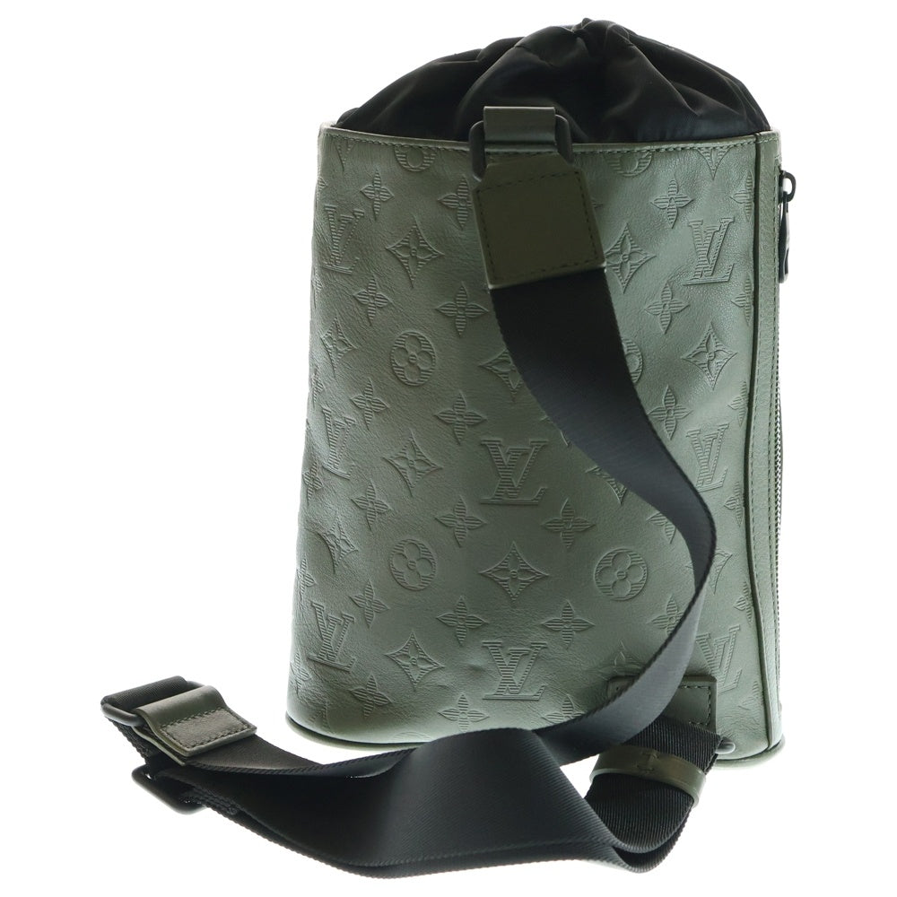 LOUIS VUITTON(ルイヴィトン) モノグラムシャドウ チョークスリングバッグ ウエストバッグ ボディバッグ ショルダーバッグ ダークグリーン レザー ブラック金具 M44634