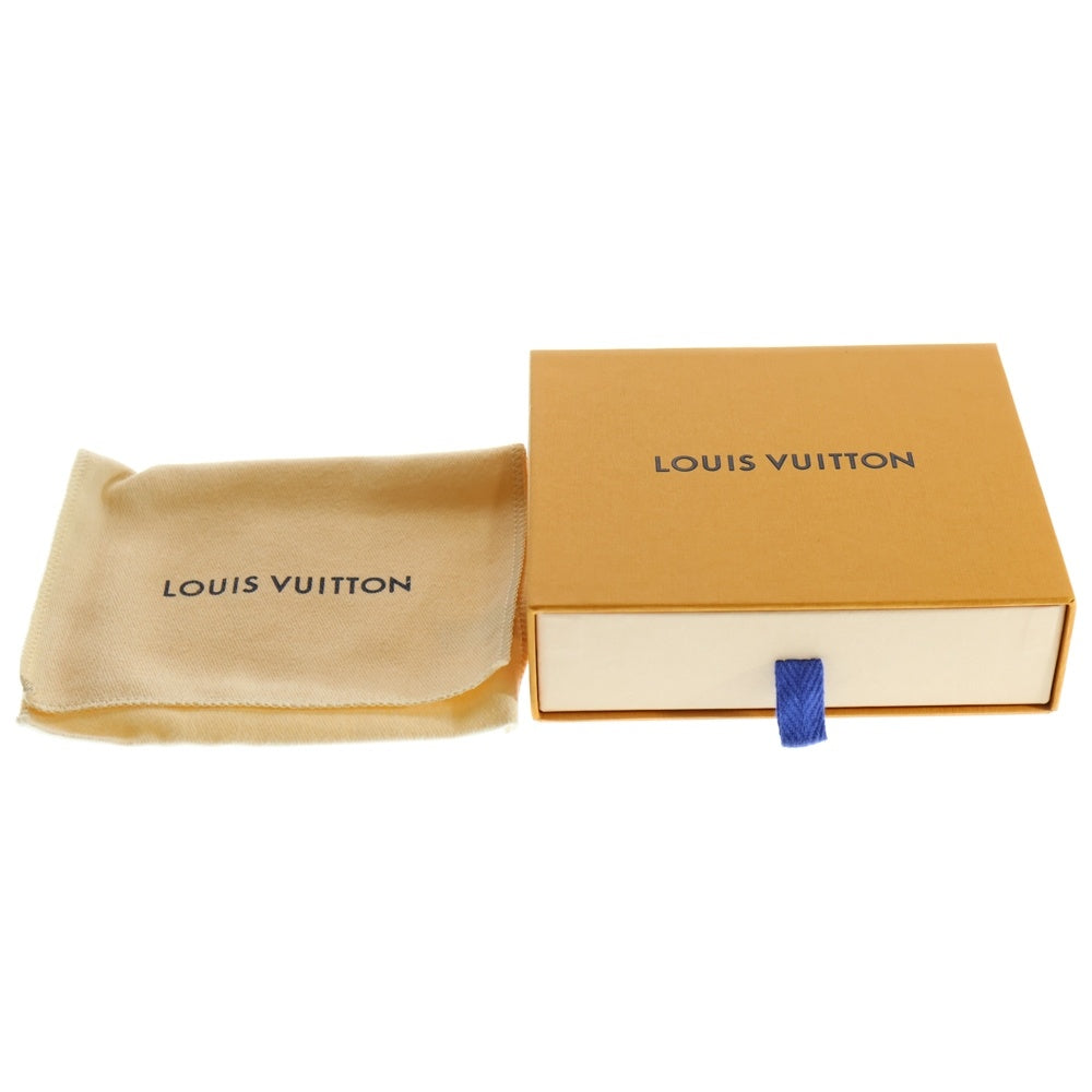LOUIS VUITTON(ルイヴィトン) ポルトクレ ノットロック バッグチャーム キーホルダー キーリング シルバー金具 ブルー×ブラック レザー M61713