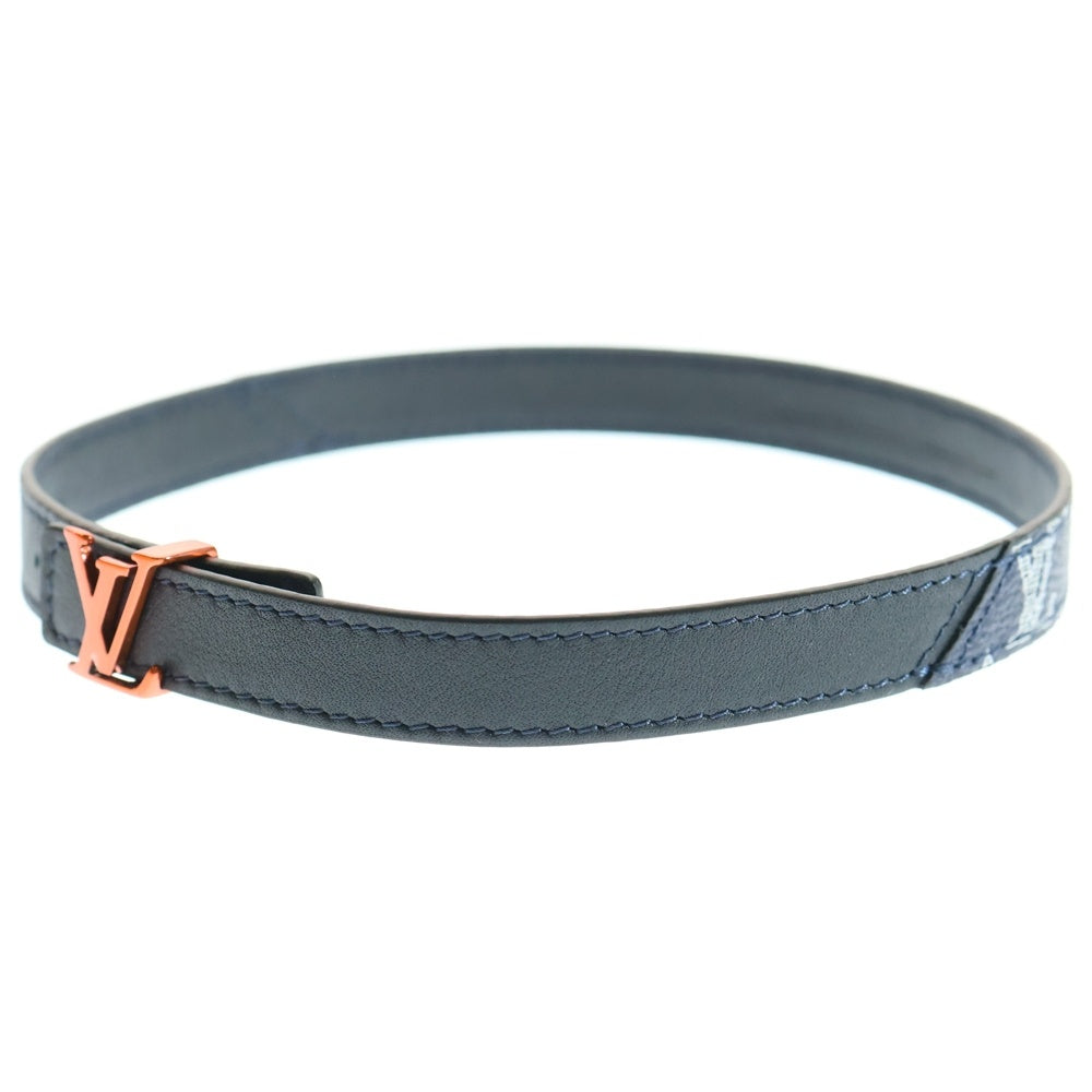 LOUIS VUITTON(ルイヴィトン) モノグラム インクキャンバス チョーカー ネックレス ネイビー PVC オレンジ金具 19