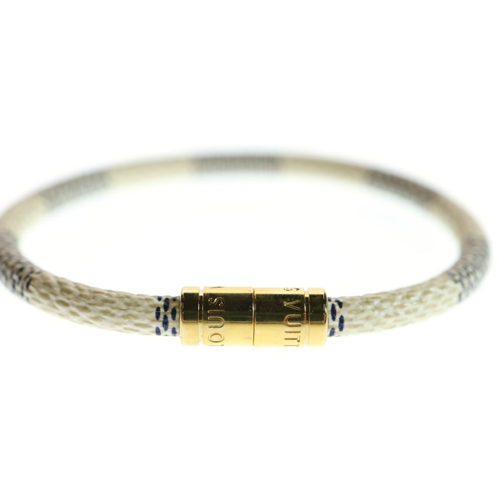 LOUIS VUITTON(ルイヴィトン) ダミエアズール ブラスレ キープイット ブレスレット ホワイト ゴールド金具 M6607E